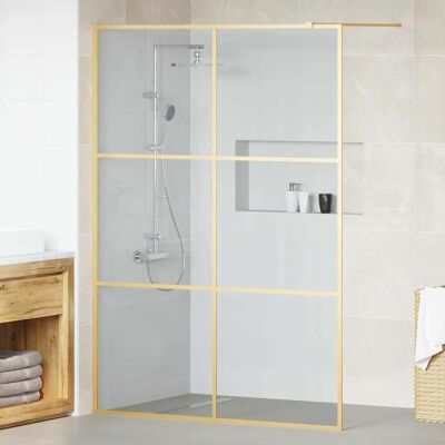 vidaXL Walk-in Duschwand Gold 140 x 195 cm Gehärtetes Glas - Gold vidaXL Walk-in Duschwand Gold 140 x 195 cm Gehärtetes Glas - Gold