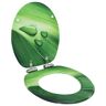 vidaXL Toilettensitz Soft-Close-Deckel MDF Grün Wassertropfen-Design - Grün