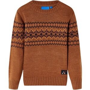 vidaXL Kinderpullover Gestrickt Cognac 140 - Braun