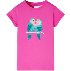 vidaXL Kinder-T-Shirt Dunkelrosa 128 - Rosa