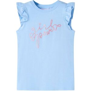 vidaXL Kinder-T-Shirt mit Rüschenärmeln Hellblau 104 - Blau