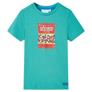 vidaXL Kinder-Kurzarmshirt Dunkles Minzgrün 128 - Grün