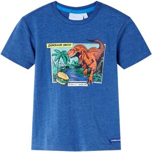 vidaXL Kinder-T-Shirt Dunkelblau Melange 116 - Blau