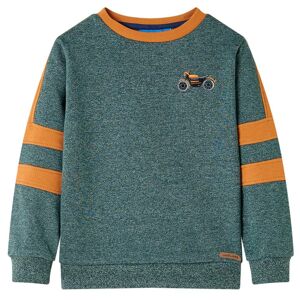 vidaXL Kinder-Sweatshirt Dunkelgrün Melange 104 - Grün