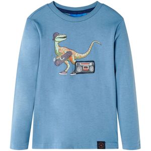 vidaXL Kinder-Langarmshirt Mittelblau 140 - Blau