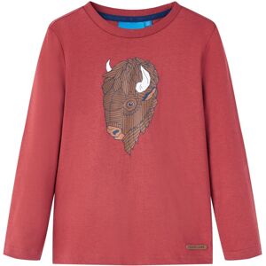 vidaXL Kinder-Langarmshirt Dunkelrot 92 - Rot