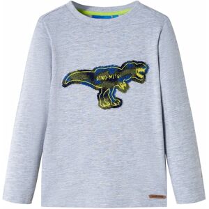 vidaXL Kinder-Langarmshirt Grau Melange 140 - Grau