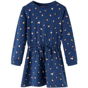 vidaXL Kinderkleid mit Langen Ärmeln Marineblau 140 - Blau