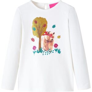 vidaXL Kinder-Langarmshirt Ecru 104 - Weiß