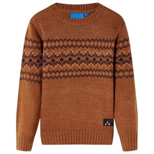 vidaXL Kinderpullover Gestrickt Cognac 128 - Braun