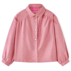 vidaXL Kinderbluse mit Laternenärmeln Altrosa 116 - Rosa