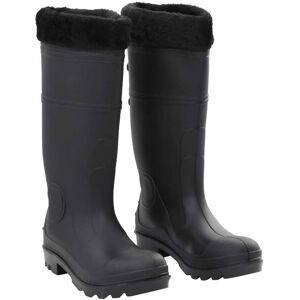 vidaXL Gummistiefel mit Herausnehmbarem Innenfutter Schwarz Gr. 40 PVC - Schwarz