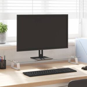 vidaXL Monitorständer Weiß 80x20x8 cm Hartglas und Metall - Weiß