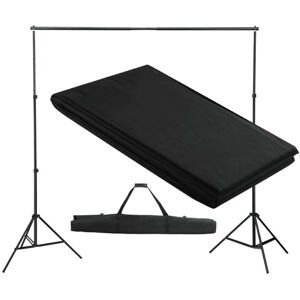 vidaXL Fotohintergrund-System 300 x 300 cm Schwarz - Schwarz