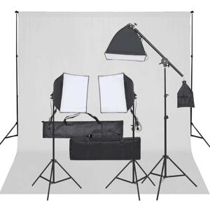 vidaXL Fotostudio-Set mit Beleuchtung und Hintergrund - Schwarz