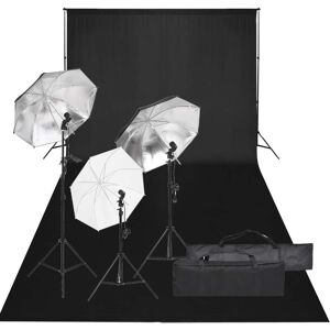 vidaXL Fotostudio-Set mit Beleuchtung und Hintergrund - Schwarz