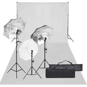 vidaXL Fotostudio-Set mit Beleuchtung und Hintergrund - Schwarz