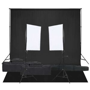 vidaXL Fotostudio-Set mit Beleuchtung und Hintergrund - Schwarz