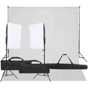 vidaXL Fotostudio-Set mit Beleuchtung und Hintergrund - Schwarz