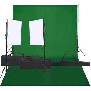 vidaXL Fotostudio-Set mit Beleuchtung und Hintergrund - Schwarz