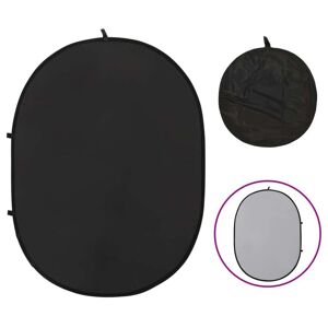 vidaXL 2-in-1 Foto-Hintergrund Oval Schwarz Grau 200x150 cm - Schwarz