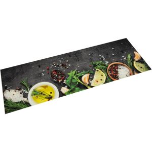 vidaXL Küchenteppich Waschbar Gewürze 45x150 cm Samt - Grau