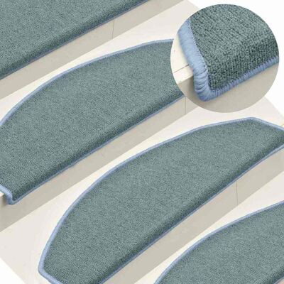 vidaXL Stufenmatten 15 Stk. 65x24x4 cm Seeblau Halbrund Groß - Blau vidaXL Stufenmatten 15 Stk. 65x24x4 cm Seeblau Halbrund Groß - Blau