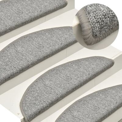 vidaXL Stufenmatten 15 Stk. 56x17x3 cm Hellgrau Halbrund - Grau vidaXL Stufenmatten 15 Stk. 56x17x3 cm Hellgrau Halbrund - Grau
