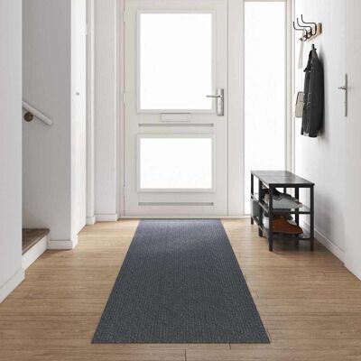 vidaXL Teppichläufer Grau 80 x 500 cm Stoff - Grau vidaXL Teppichläufer Grau 80 x 500 cm Stoff - Grau