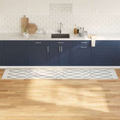 vidaXL Küchen Teppich Weiß 300 x 60 cm Samt - Weiß vidaXL Küchen Teppich Weiß 300 x 60 cm Samt - Weiß