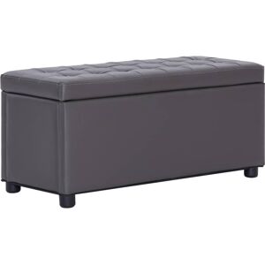 vidaXL Ottoman mit Stauraum 87,5 cm Grau Kunstleder - Grau