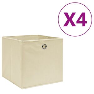 vidaXL Aufbewahrungsboxen 4 Stk. Vliesstoff 28x28x28 cm Creme - Creme