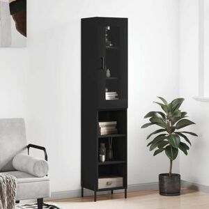 vidaXL Highboard Schwarz 34,5x34x180 cm Holzwerkstoff - Schwarz