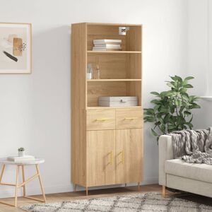 vidaXL Highboard Sonoma-Eiche 69,5x34x180 cm Holzwerkstoff - Braun