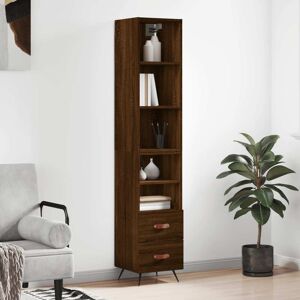 vidaXL Highboard Braun Eichen-Optik 34,5x34x180 cm Holzwerkstoff - Braun