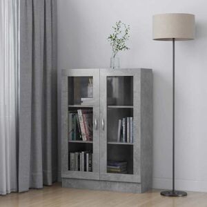 vidaXL Vitrinenschrank Betongrau 82,5x30,5x115 cm Holzwerkstoff - Grau vidaXL Vitrinenschrank Betongrau 82,5x30,5x115 cm Holzwerkstoff - Grau