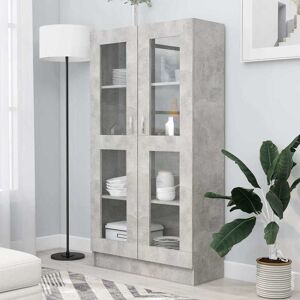 vidaXL Vitrinenschrank Betongrau 82,5x30,5x150 cm Holzwerkstoff - Grau vidaXL Vitrinenschrank Betongrau 82,5x30,5x150 cm Holzwerkstoff - Grau