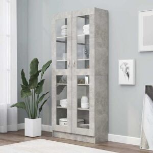 vidaXL Vitrinenschrank Betongrau 82,5x30,5x185,5 cm Holzwerkstoff - Grau vidaXL Vitrinenschrank Betongrau 82,5x30,5x185,5 cm Holzwerkstoff - Grau