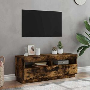 vidaXL TV-Schrank mit LED-Leuchten Räuchereiche 100x35x40 cm - Braun vidaXL TV-Schrank mit LED-Leuchten Räuchereiche 100x35x40 cm - Braun