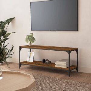 vidaXL TV-Schrank Räuchereiche 100x33x41 cm Holzwerkstoff und Stahl - Braun vidaXL TV-Schrank Räuchereiche 100x33x41 cm Holzwerkstoff und Stahl - Braun
