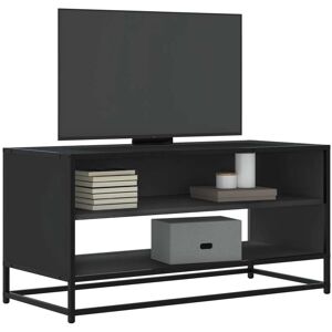 vidaXL TV-Schrank Schwarz 91x40x46 cm Holzwerkstoff und Metall - Schwarz vidaXL TV-Schrank Schwarz 91x40x46 cm Holzwerkstoff und Metall - Schwarz