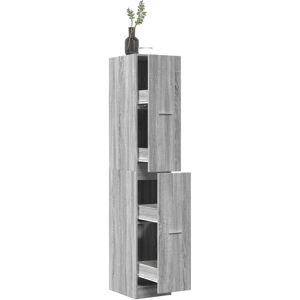 vidaXL Apothekerschrank Grau Sonoma 30x41x174,5 cm Holzwerkstoff - Grau vidaXL Apothekerschrank Grau Sonoma 30x41x174,5 cm Holzwerkstoff - Grau