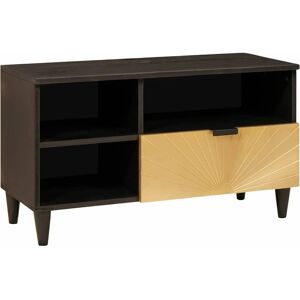 vidaXL TV-Schränk Schwarz und Gold 80 x 33 x 46 cm Holzwerkstoff - Schwarz vidaXL TV-Schränk Schwarz und Gold 80 x 33 x 46 cm Holzwerkstoff - Schwarz