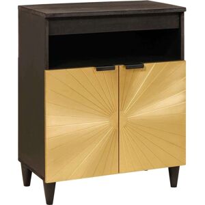 vidaXL Sideboard Schwarz und Gold 60 x 33 x 75 cm Massivholz Mango - Schwarz vidaXL Sideboard Schwarz und Gold 60 x 33 x 75 cm Massivholz Mango - Schwarz