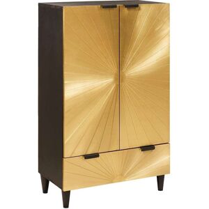 vidaXL Seitenschrank mit Speicher Schwarz und Gold 60 x 33,5 x 100 cm - Schwarz vidaXL Seitenschrank mit Speicher Schwarz und Gold 60 x 33,5 x 100 cm - Schwarz