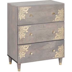 vidaXL Sideboard Grau und Gold 60 x 33 x 75 cm Massivholz Mango - Braun vidaXL Sideboard Grau und Gold 60 x 33 x 75 cm Massivholz Mango - Braun