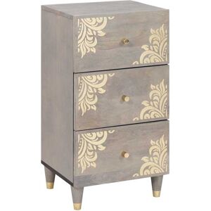 vidaXL Sideboard Grau und Gold 40 x 33 x 75 cm Massivholz Mango - Grau vidaXL Sideboard Grau und Gold 40 x 33 x 75 cm Massivholz Mango - Grau