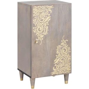 vidaXL Sideboard Grau und Gold 40 x 33 x 75 cm Massivholz Mango - Grau vidaXL Sideboard Grau und Gold 40 x 33 x 75 cm Massivholz Mango - Grau