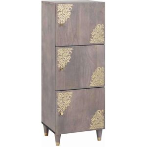 vidaXL Highboard Grau und Gold 40 x 33 x 110 cm Massivholz Mango - Grau vidaXL Highboard Grau und Gold 40 x 33 x 110 cm Massivholz Mango - Grau