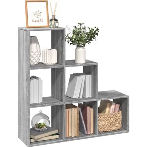 vidaXL Raumteiler-Bücherregal 3 Etagen Grau Sonoma 99x29x99 cm - Grau vidaXL Raumteiler-Bücherregal 3 Etagen Grau Sonoma 99x29x99 cm - Grau